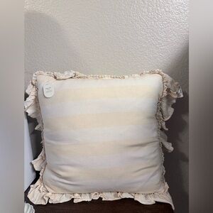 Studio McGee Cream and White Ruffled Pillow vintage